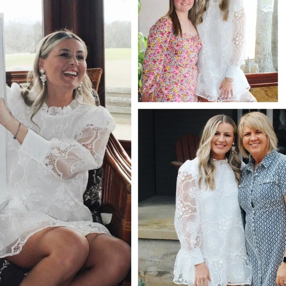 Karlie size M white king sleeve lace mini dress - Picture 1 of 1